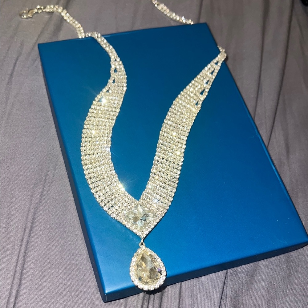 Bling “Crystal” Necklace with Matching Earrings and Bracelet